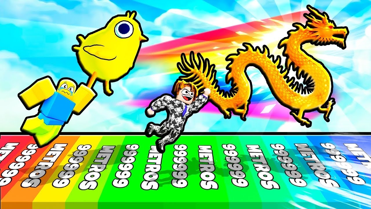 O QUÃO LONGE O DRAGÃO ME FEZ VOAR NO ROBLOX?? 10.000.000 METROS E VIREI TOP 1 (Flappy Bird Race)