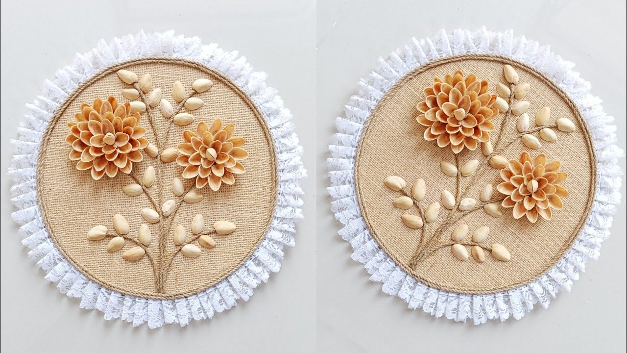 Wall Hanging showpiece making at home | DIY Home Decor | Amazing Craft with Waste Pista Shells