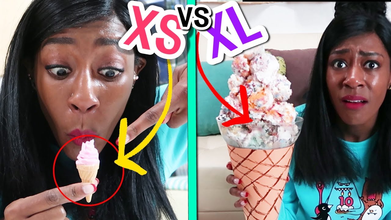 미니어쳐 아이스크림 vs 큰 아이스크림!🍦👅🍦Tiny Ice Cream vs Large Ice Cream!!