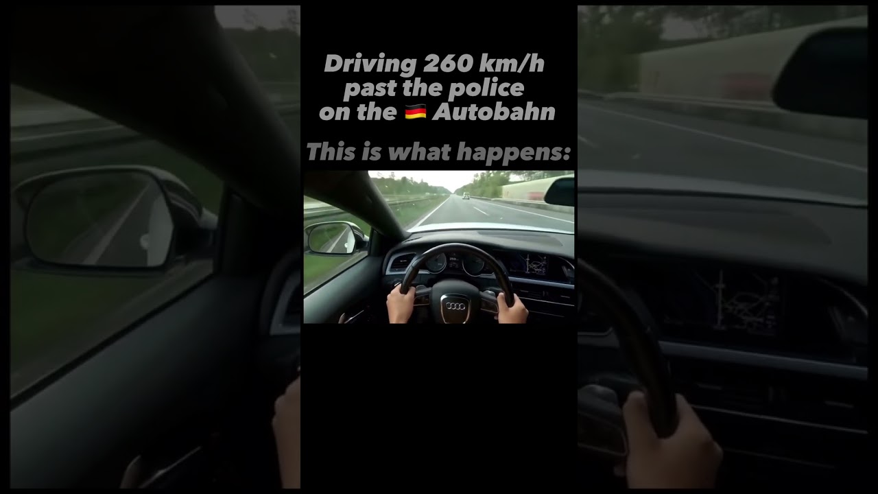 DRIVING 260 KM/H past POLICE on GERMAN AUTOBAHN 🚨🚀😱 #shorts #germanautobahn #nospeedlimit
