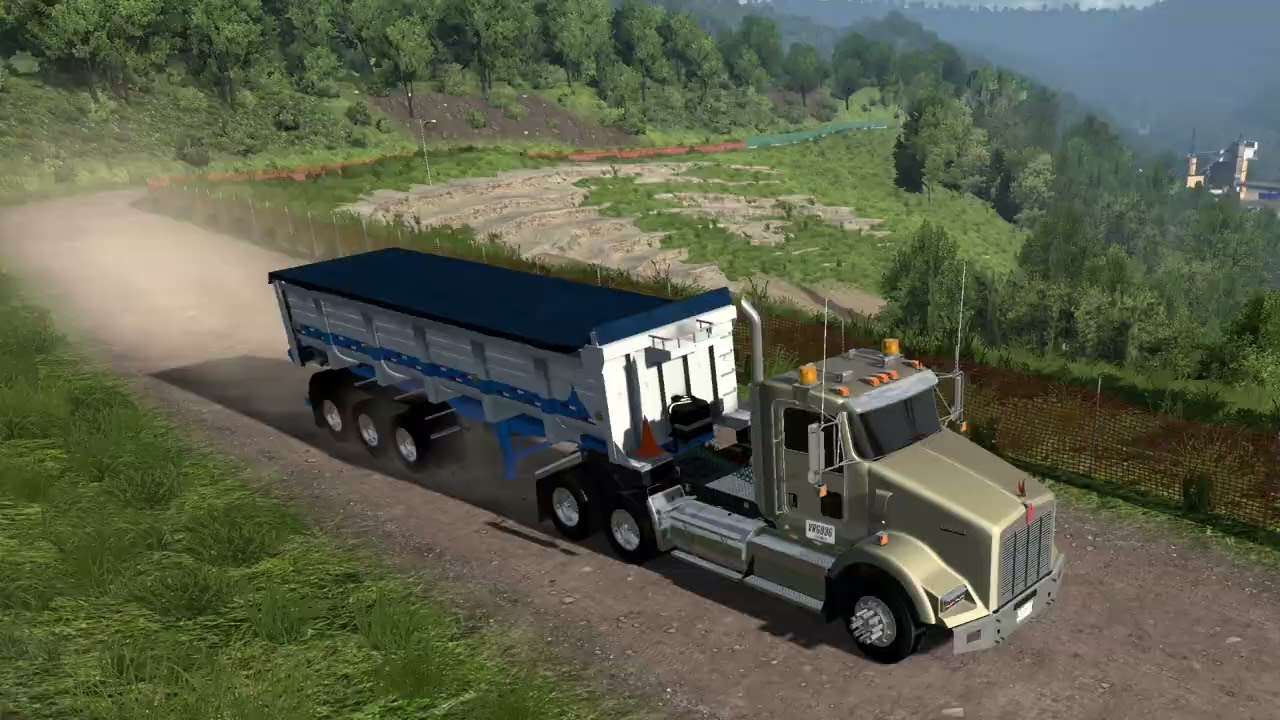 Saliendo de la cantera cargados de material /Colombia real map/american truck simulator 
