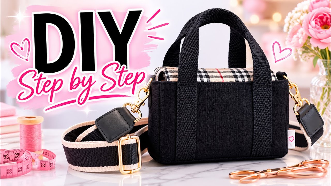 Mini Tote Bag Tutorial | How to Sew a Tote with Zipper Gusset & Facing your Bag Professionally
