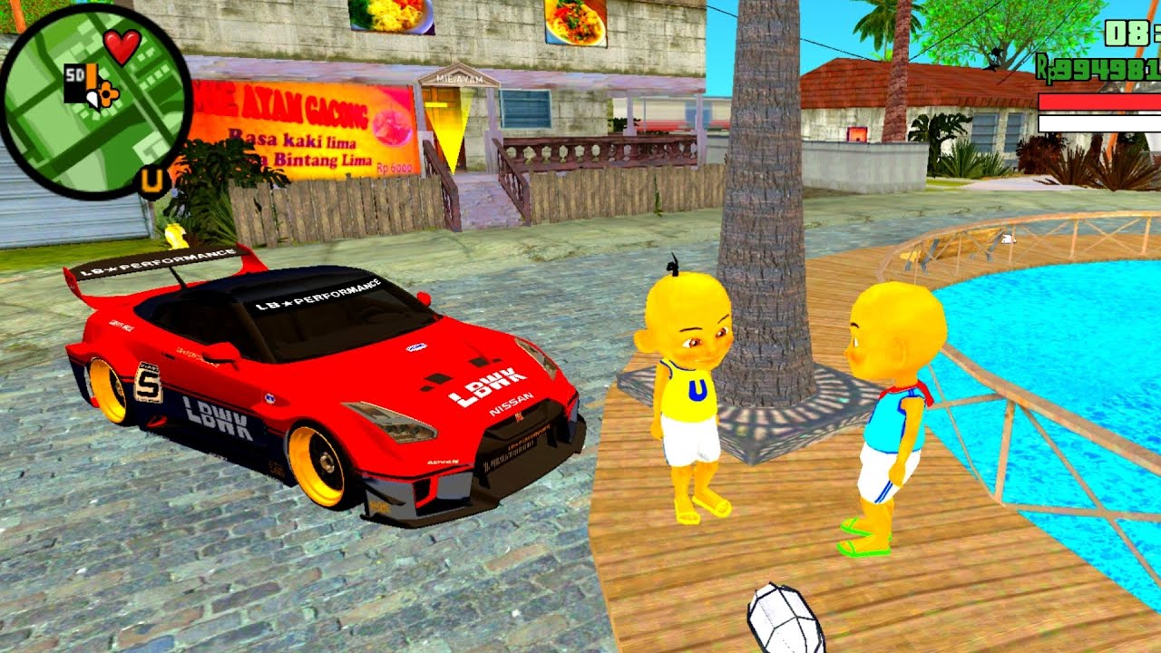 upin & ipin pergi ke rumah eshan dengan mobil sport merah‼️🥳🤣🤣