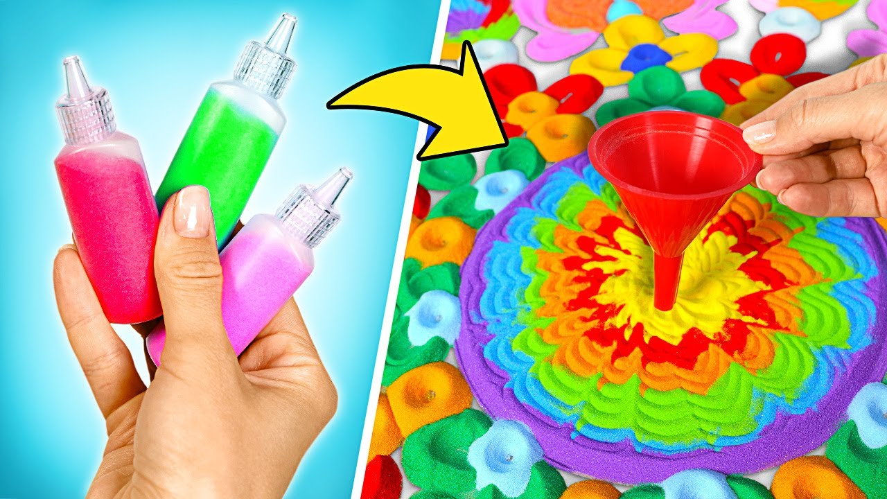 DA VEDERE ASSOLUTAMENTE! Dipingere Con la Sabbia Colorata || CREAZIONI DIVERTENTI!