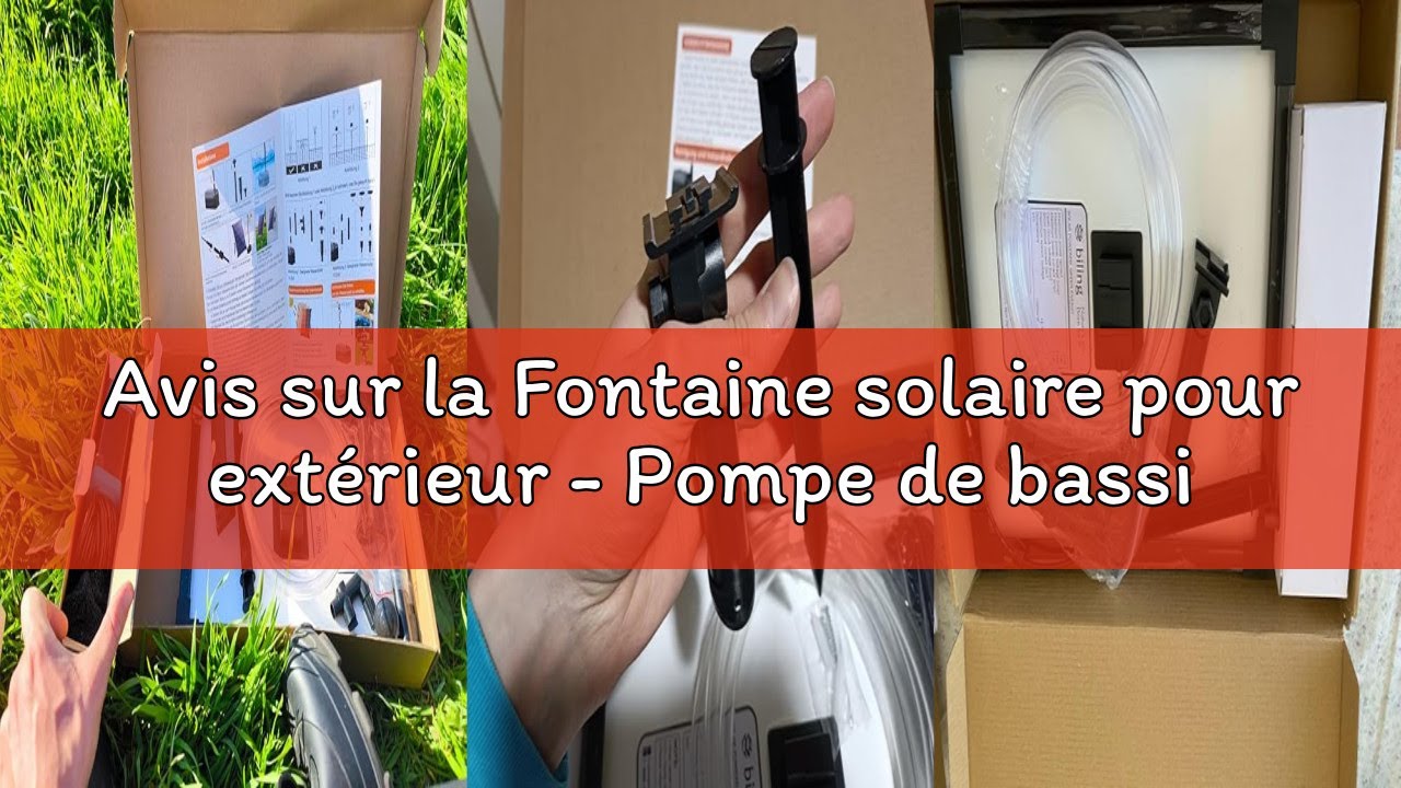 Avis sur la Fontaine solaire pour extérieur - Pompe de bassin bilingue - Filtre - 12 W - 605 L/H - 2