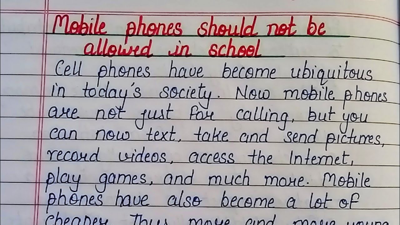 Essay on Mobile phones should not be allowed in school | mobile phones should be banned in school