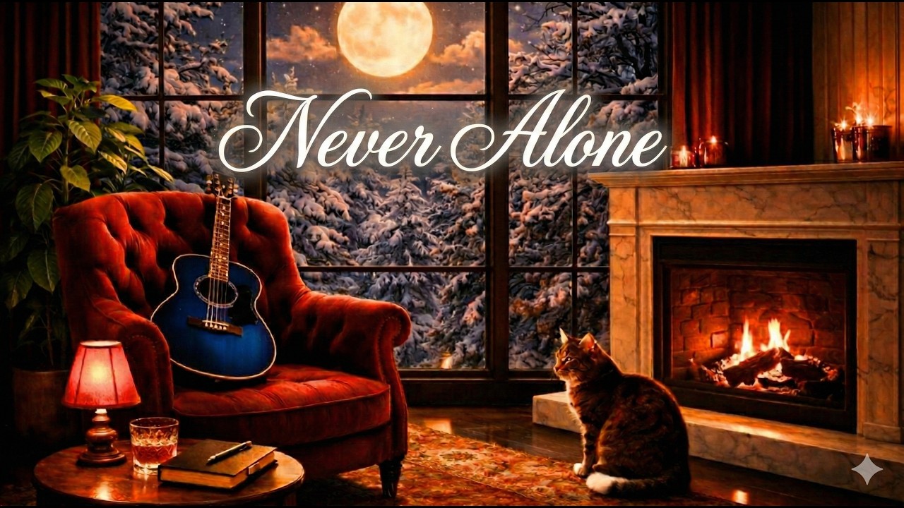 Midnight Cozy Blues | Warm Fireplace Guitar Blues for Late Nights
