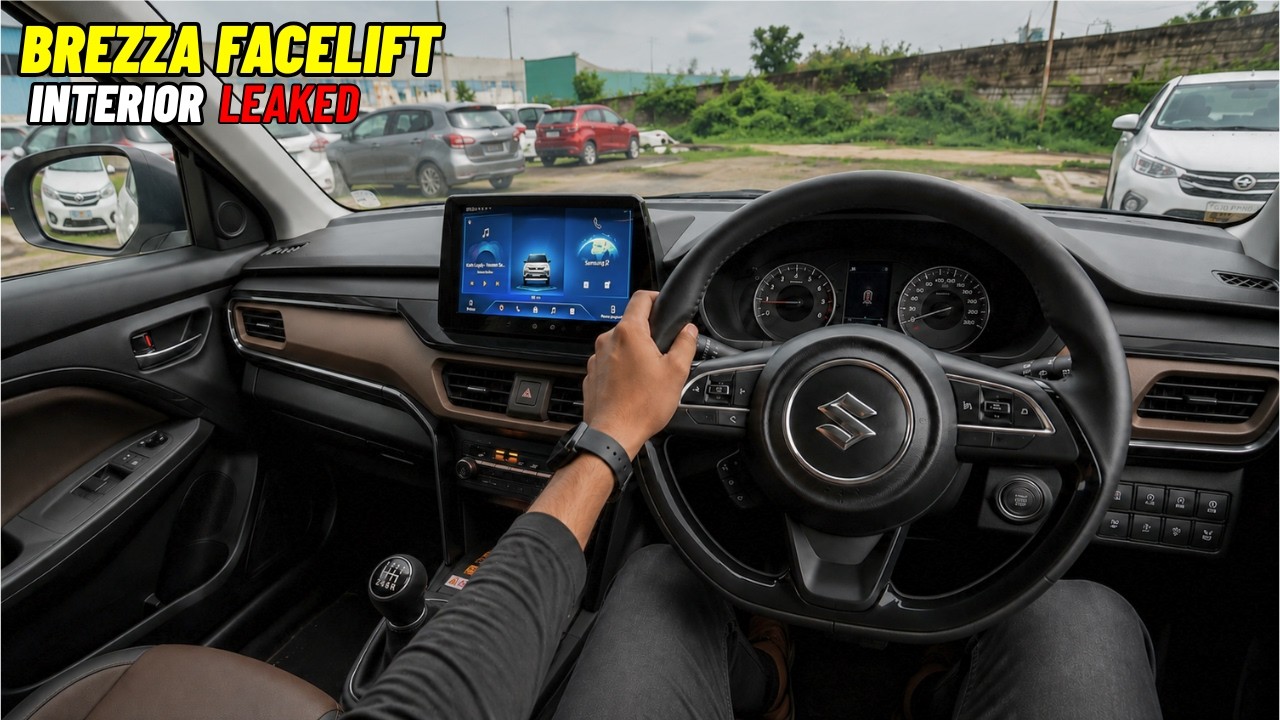 Интерьер обновленного Maruti Brezza 2026 СЛИТ! 😱 ADAS, вентилируемые сиденья и большой экран!