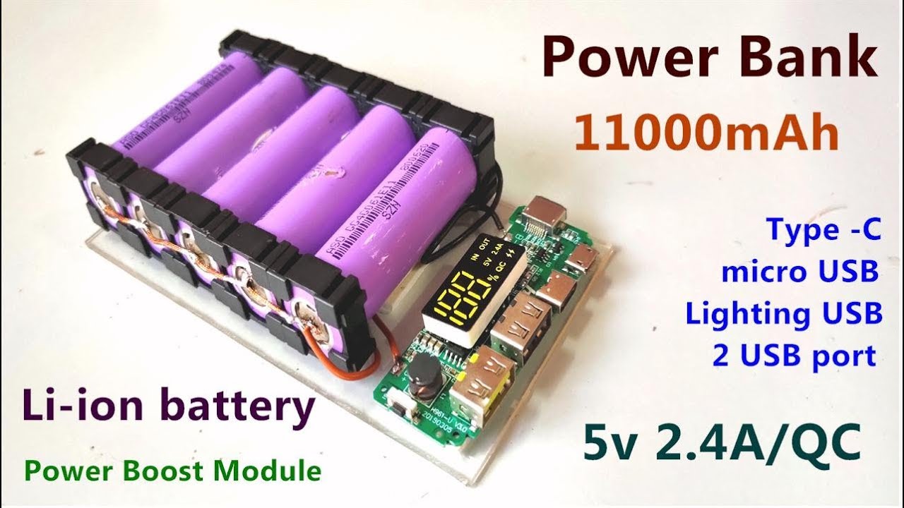 Make a 11000mAh Mobile Power Bank 5V 2.4A / QC Multiple Mobile Charger Module | POWER_GEN