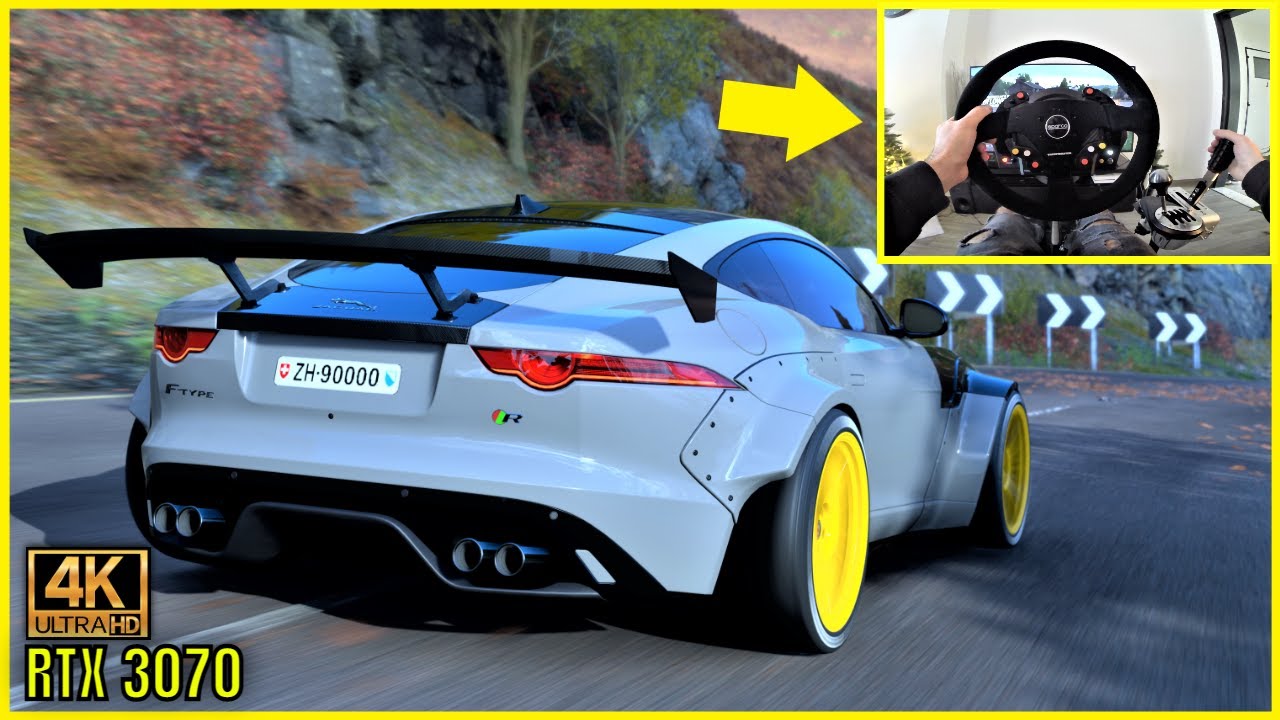 Forza Horizon 4 -4K HDR- Jaguar F-Type R - Steering Wheel Gameplay