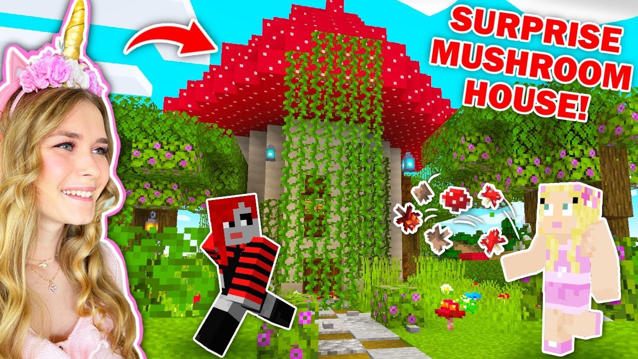 I SURPRISED My BEST FRIEND With A MUSHROOM HOUSE In MINECRAFT!