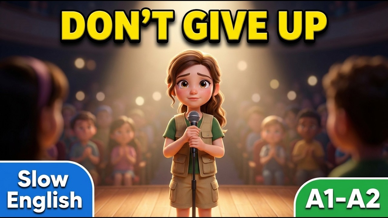 Don’t Give Up – English Speaking Contest | English Story for Beginners (A1-A2)