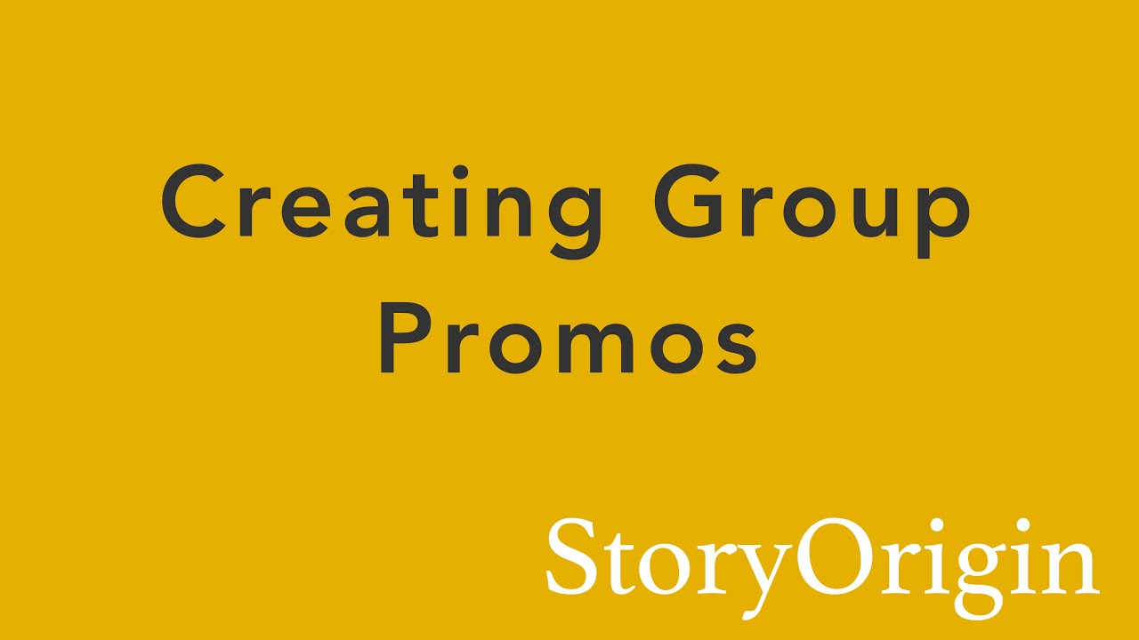 Creating Group Promos on StoryOrigin