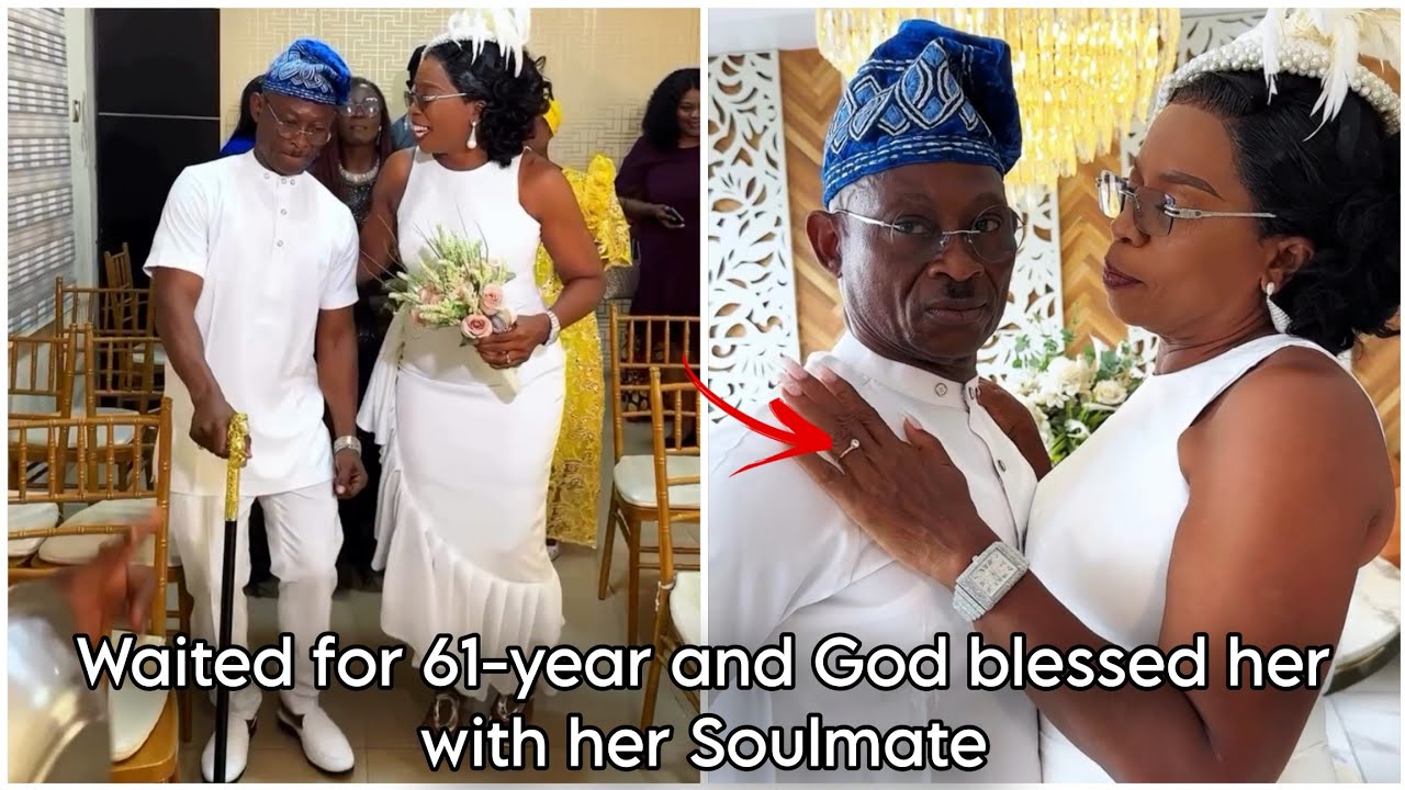 61-year Bride Married for the very first time!  After years of waiting and she couldn't hide her Joy