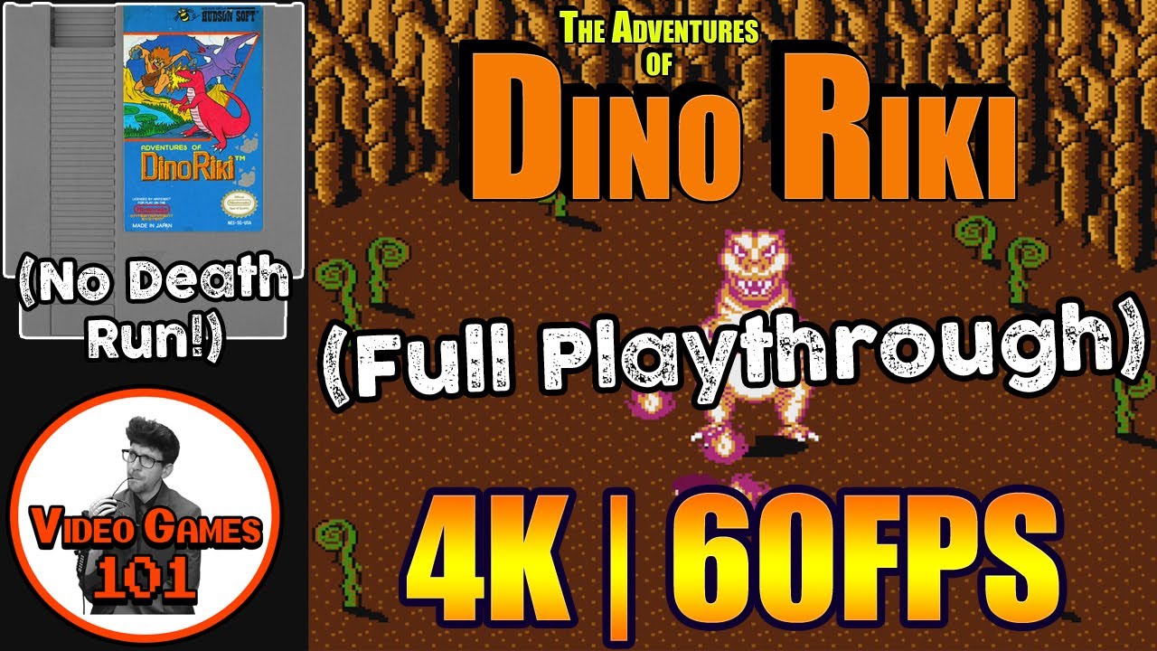The Adventures of Dino Riki | No Death Playthrough | 4K 60FPS | Video Games 101