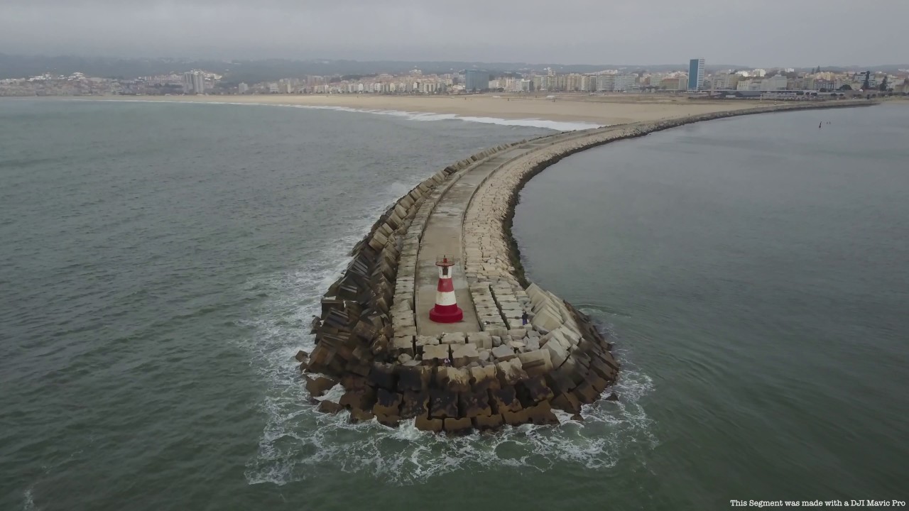 Figueira da Foz aerial view, Portugal - Drone Action 4k Ultra HD