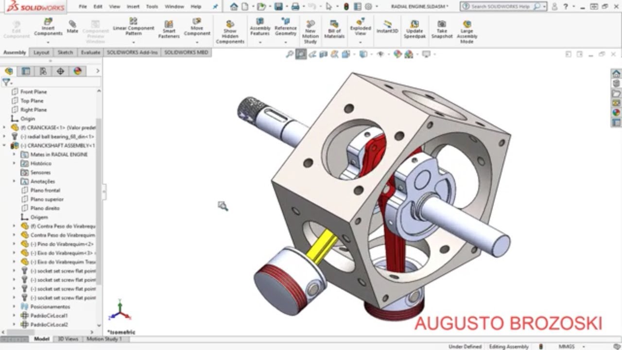 SOLIDWORKS RADIAL ENGINE ASSEMBLY 15 - 15 PART 01