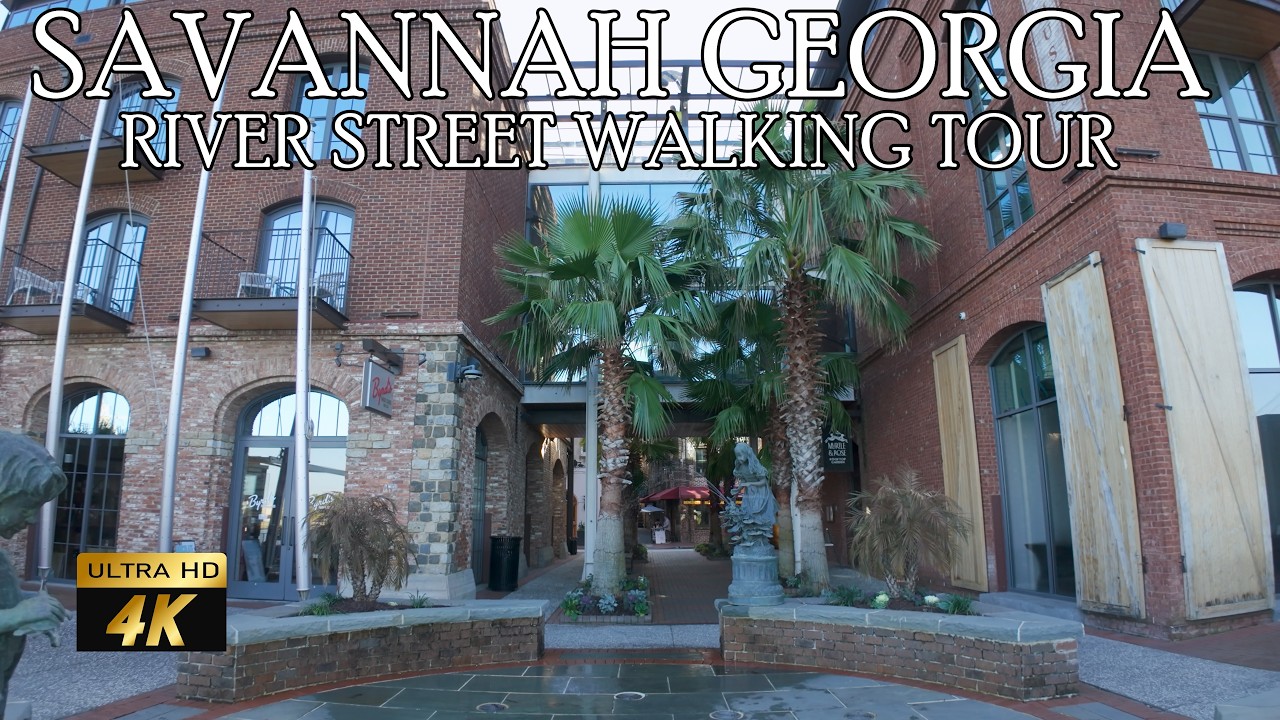 SAVANNAH GEORGIA RIVER STREET WALKING TOUR 🏝️ | Historic Waterfront + JW Marriott Dinosaur Exhibit 🦖