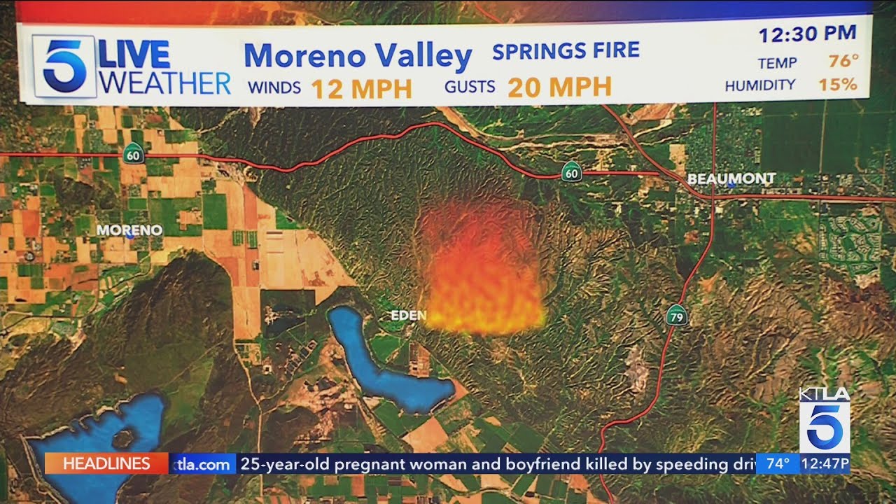 Wind-driven brush fire burning 1,000 acres in Moreno Valley