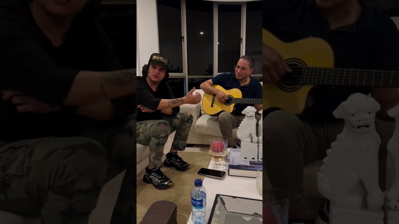 Ni media llamada ac&uacute;stico, con su compositor Lucho Alonso y Silvestre Dangond