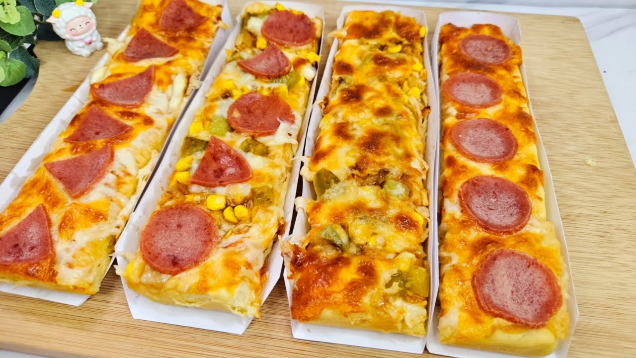Pizza Panjang Virall Ala Korea !! Pantasan Viral Enak Banget
