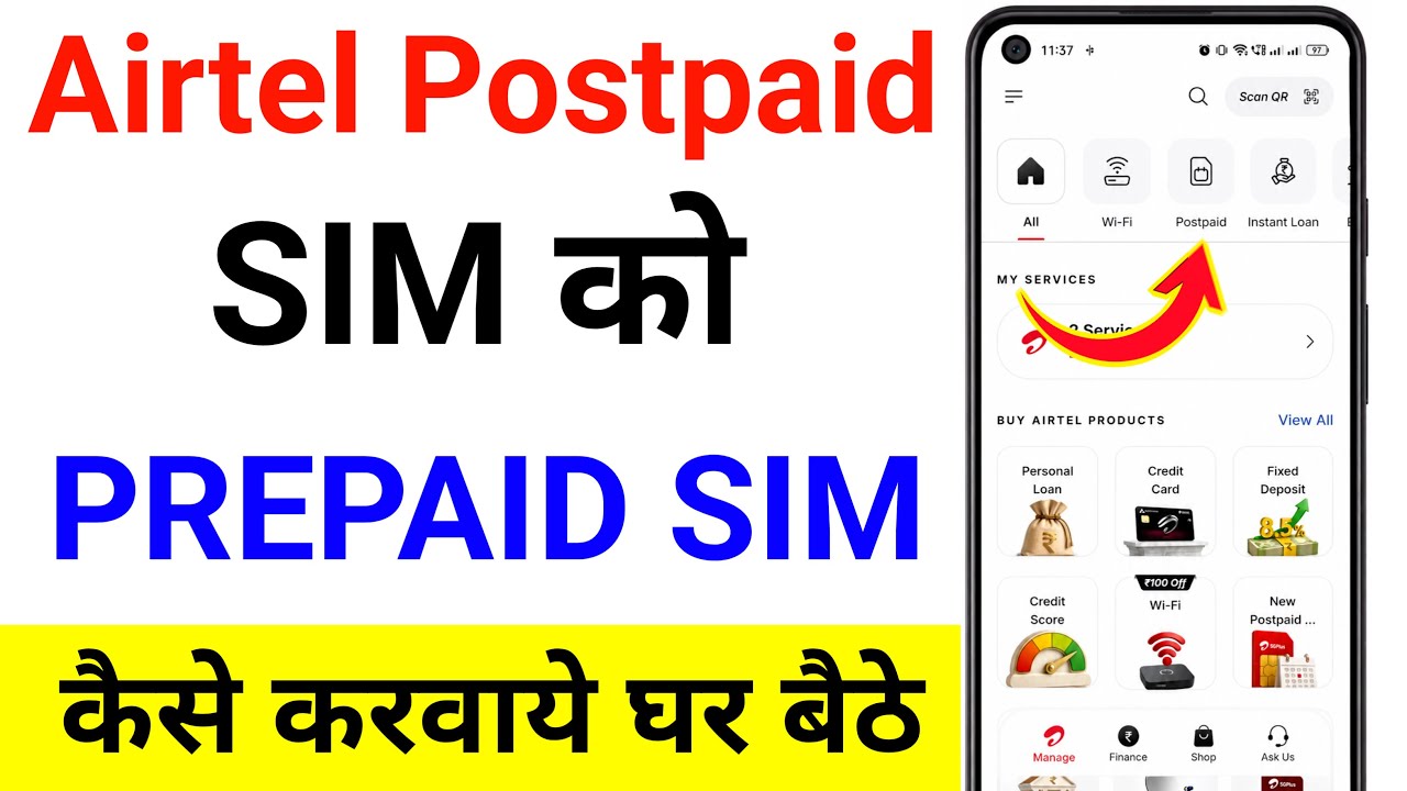 How to convert Airtel postpaid to prepaid | How to switch Airtel postpaid to prepaid | convert to...