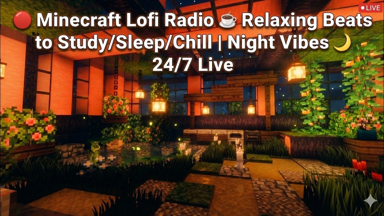 🔴 Minecraft Lofi Radio ☕ Relaxing Beats to Study/Sleep/Chill | Cute Cats & Night Vibes