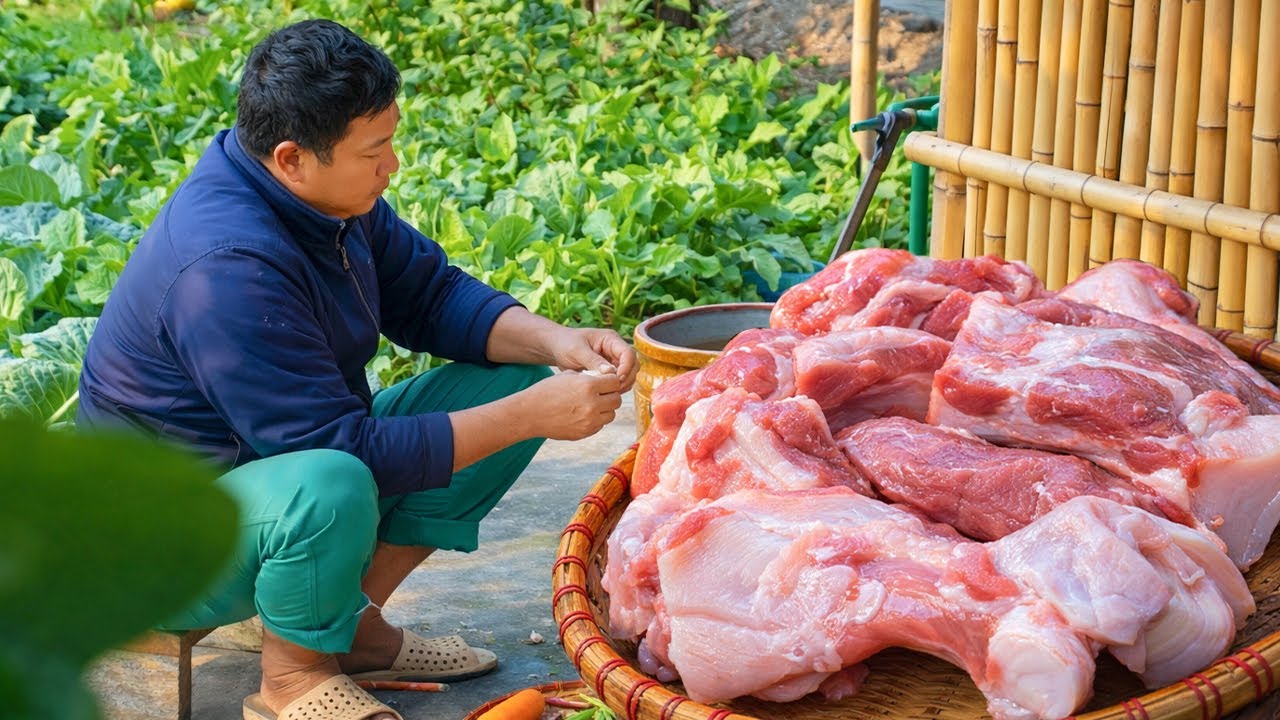Bố Vào Bếp Nấu Bún Chả Và Bữa Ăn Giản Dị Của Gia Đình Quê | Bố Tùng 100 Điểm