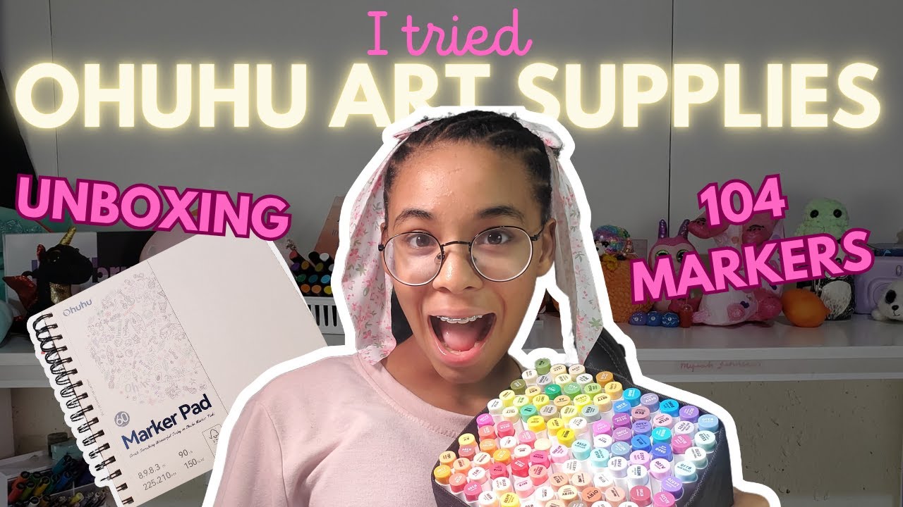 104 маркера OHUHU?! Распаковка + тест рисования на непрозрачной бумаге?!