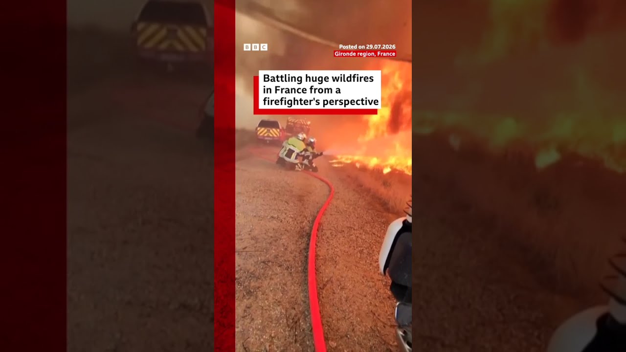 Battling huge wildfires in France from a firefighter's perspective. #BBCNews