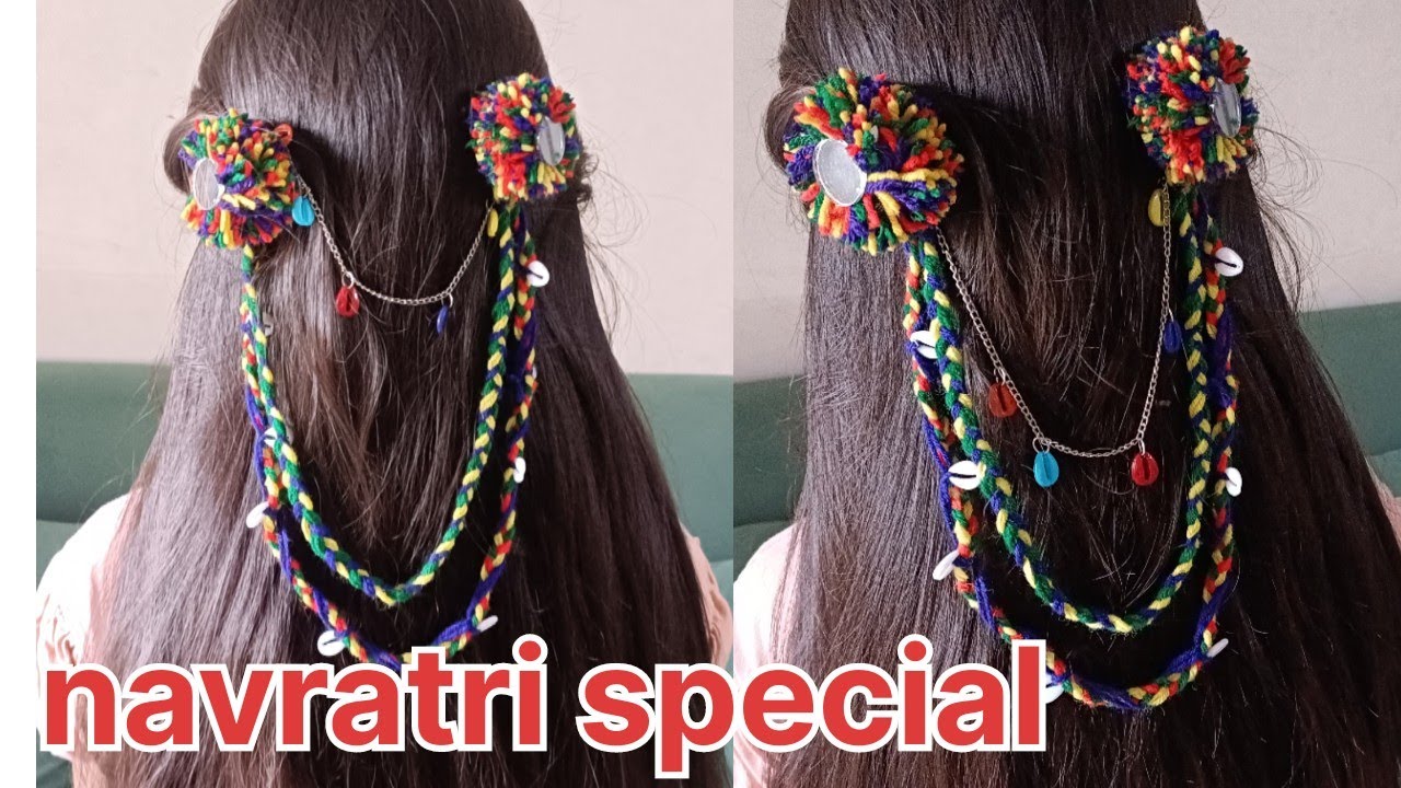 Diy day 8/15 Howto Make Beautiful Traditional Hair Accessories for Navratri garba🌸| #viralvideo #diy