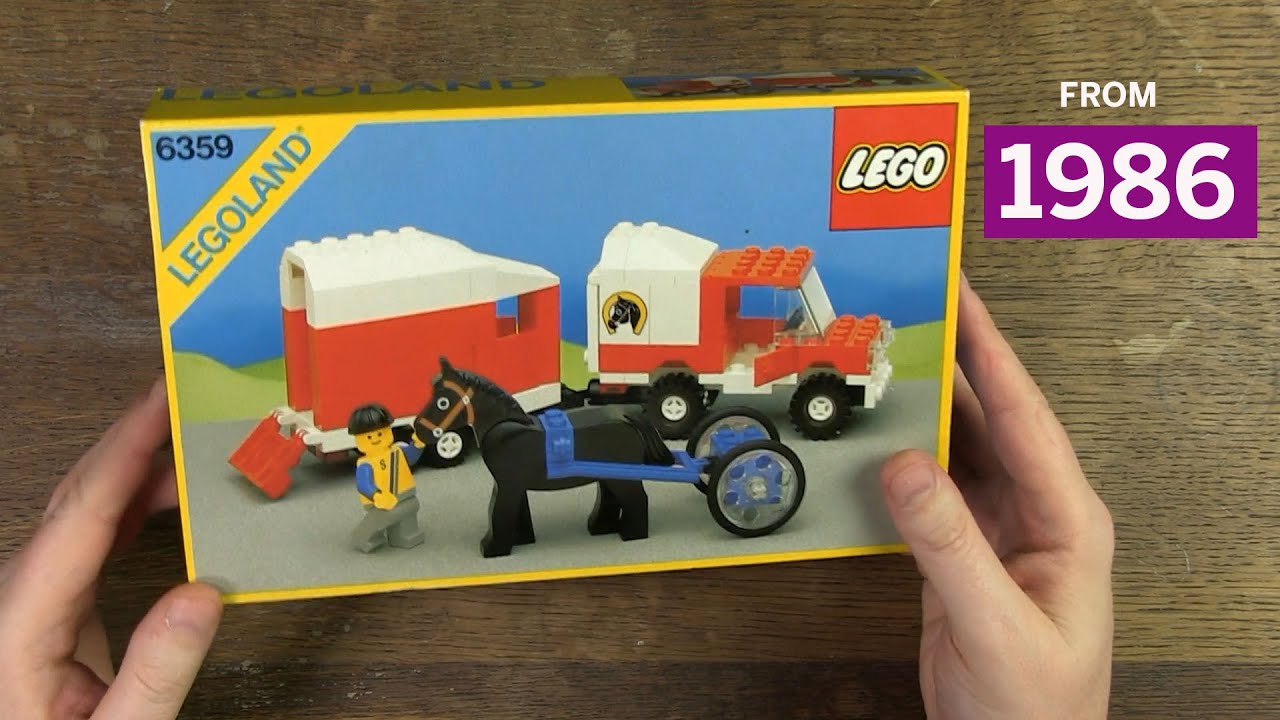 Unboxing and Review of Legoset 6359: Horse Trailer from 1986! #lego #legoland