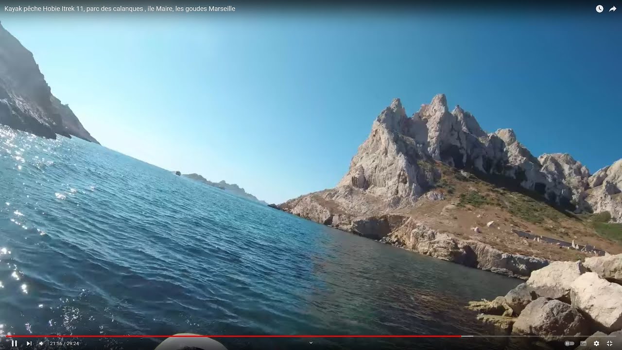 Kayak pêche Hobie Itrek 11,  parc des calanques , ile Maire, les goudes Marseille