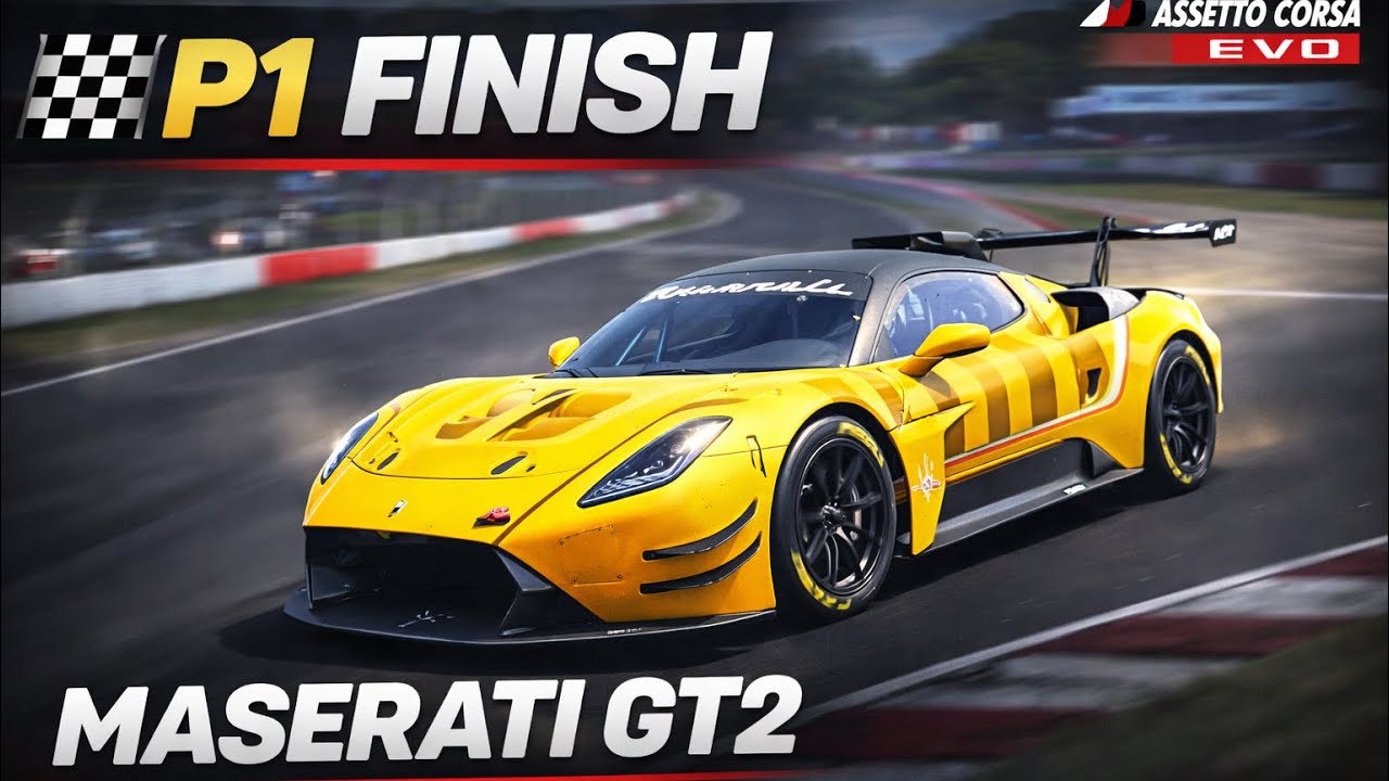 (Assetto Corsa EVO) Выкуп в день гонки | Maserati GT2 на трассе Донингтон-Парк