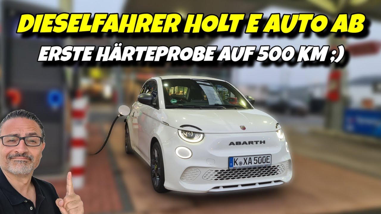 Dieselfahrer kauft E Auto! Abholung & 500 km Roadtrip im Fiat 500e Abarth. #ev