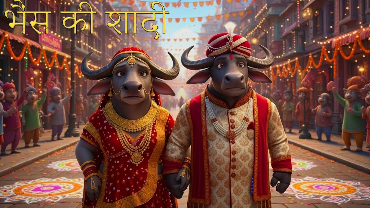 भैंस की शादी 🐃🐃🍻🍻| bhains kee shaadee | kids song | Cartoon Video | Hindi Rhymes