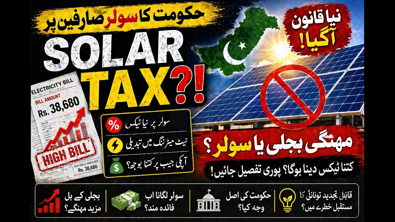 Solar Panel Tax in Pakistan 2026 | Govt New Policy Explained || 👉 مہنگی بجلی یا سولر؟