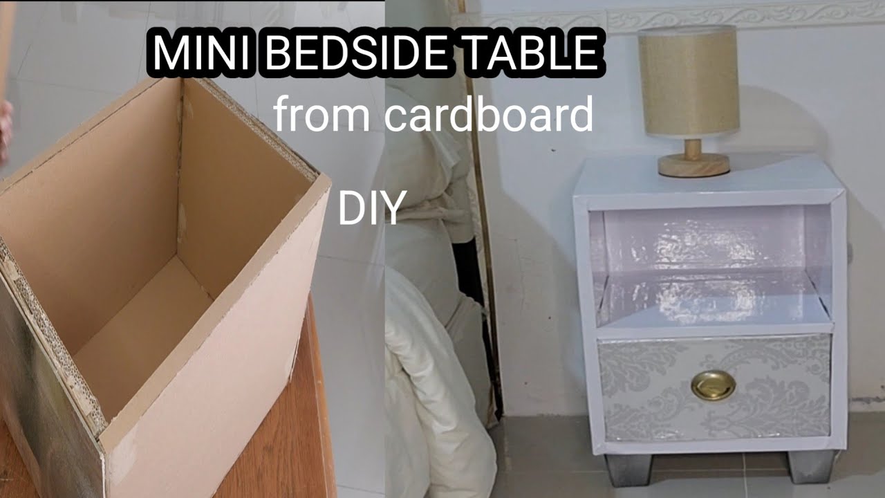 Meja nakas mini bedside table dari kardus#DIY # KARDUS#homedecor