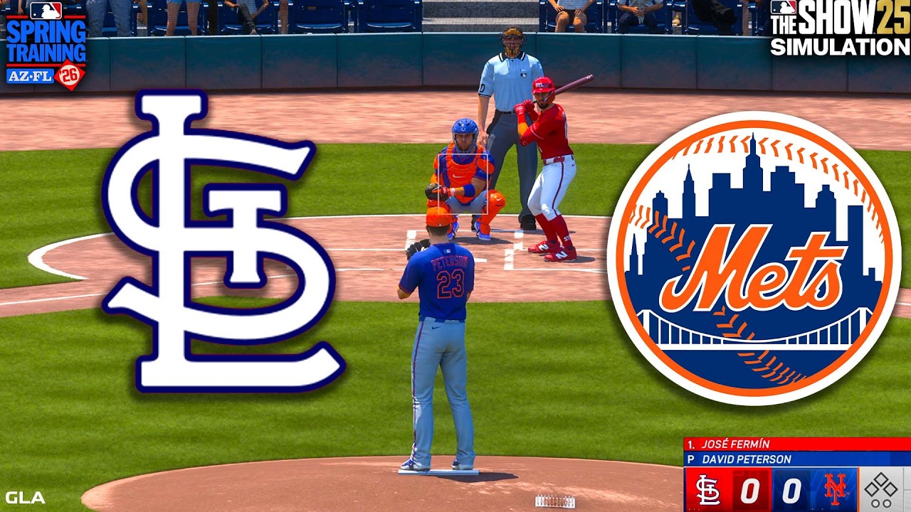 Mets vs. Cardinals Simulation | Spring Training 3/10/2026 | Updated Rosters MLB The Show 25 PS5
