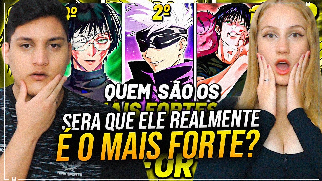 REACT EM CASAL - TOP 10 PERSONAGENS MAIS FORTES DE JUJUTSU KAISEN | Jovem Otaku