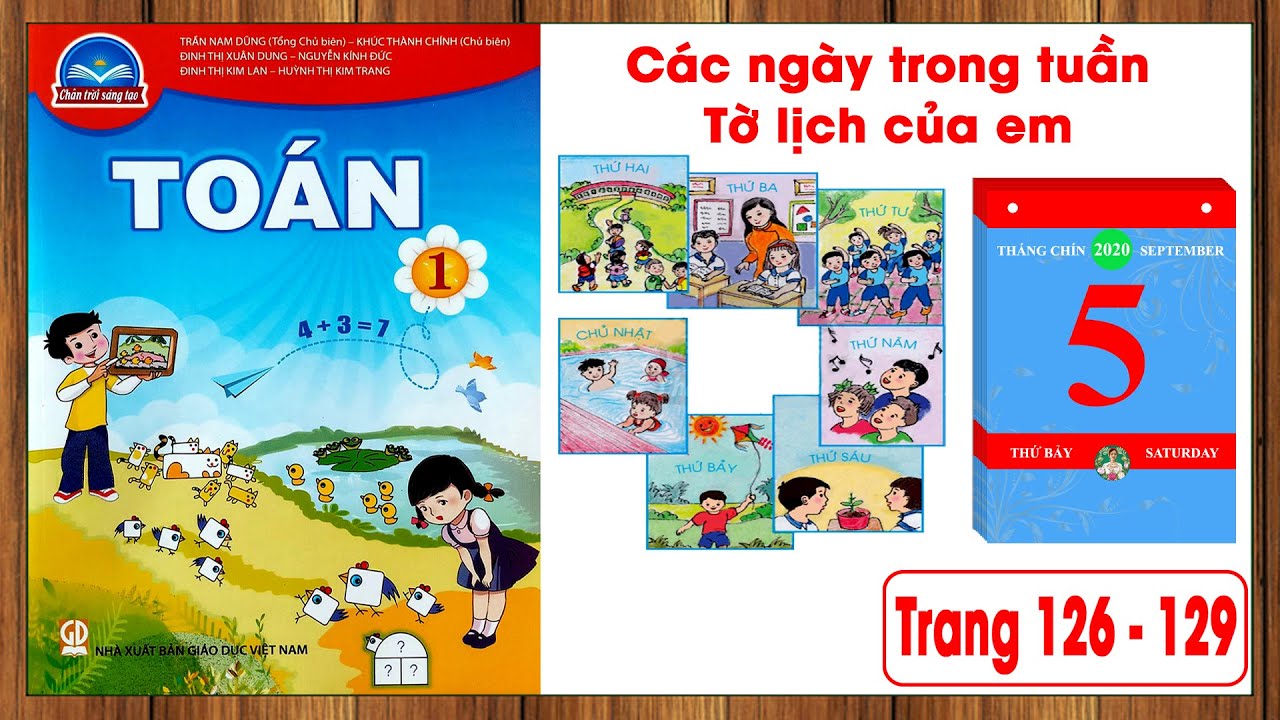 Toán lớp 1 chân trời sáng tạo trang 126-129 |Các ngày trong tuần - Tờ lịch của em