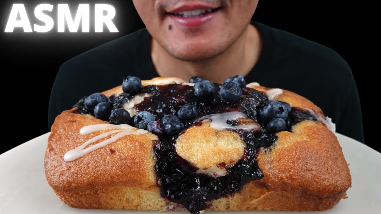 ASMR | Fluffy Blueberry Swirl Cake | The Hangry Mole