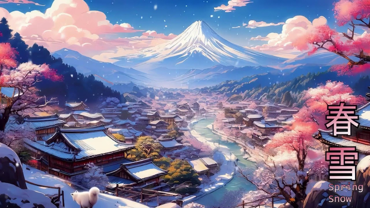 Spring Snow Zen ❄️ Shakuhachi & Koto | Relaxing Temple Bells [12HR] 春の雪・禅 Vol.2