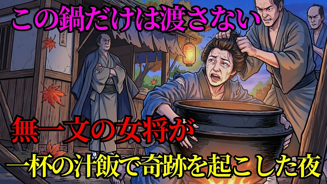 「この鍋だけは渡さない」一文無しの未亡人が嵐の夜に差し出した一杯の汁飯が、絶望の淵で起こした奇跡の逆転劇。| 野談 | 時代劇 | 昔話 | 説話 | 民話