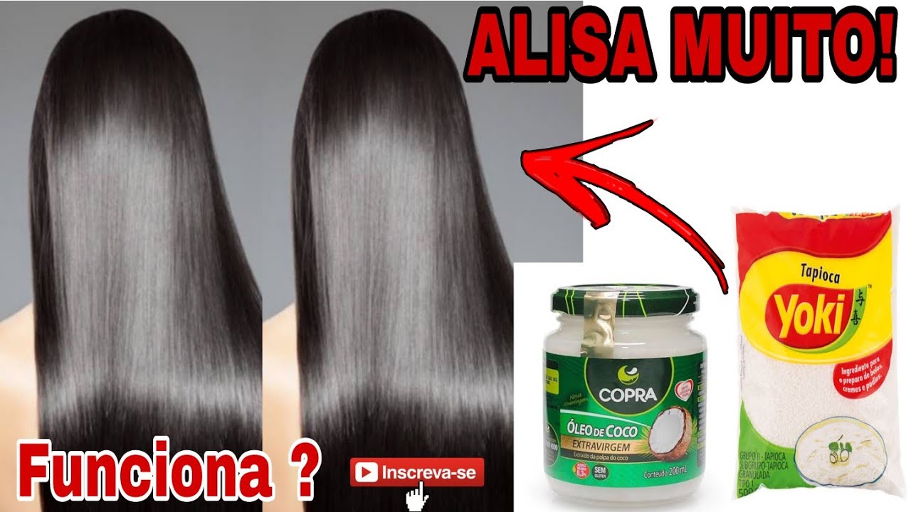 PROGRESSIVA caseira de ÓLEO de CÔCO e TAPIOCA | Cabelo LISO sem química 100% NATURAL
