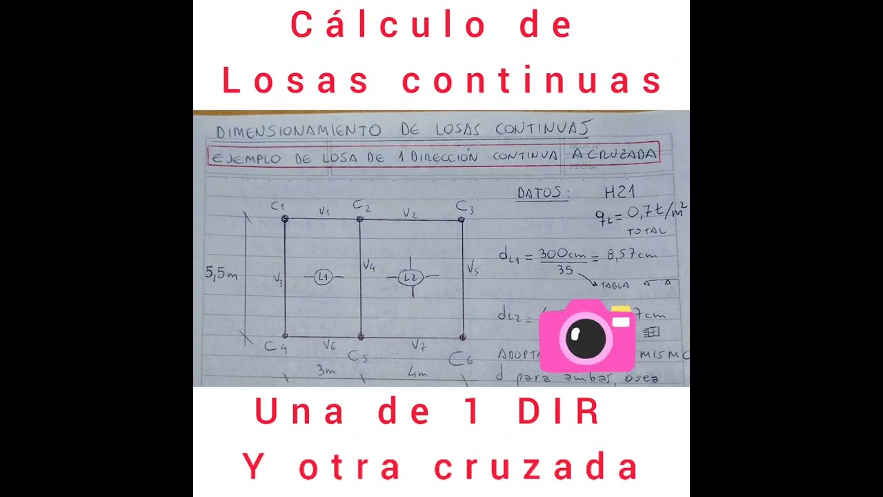 Losas continuas (una de una dirección con una cruzada). Ejercicio