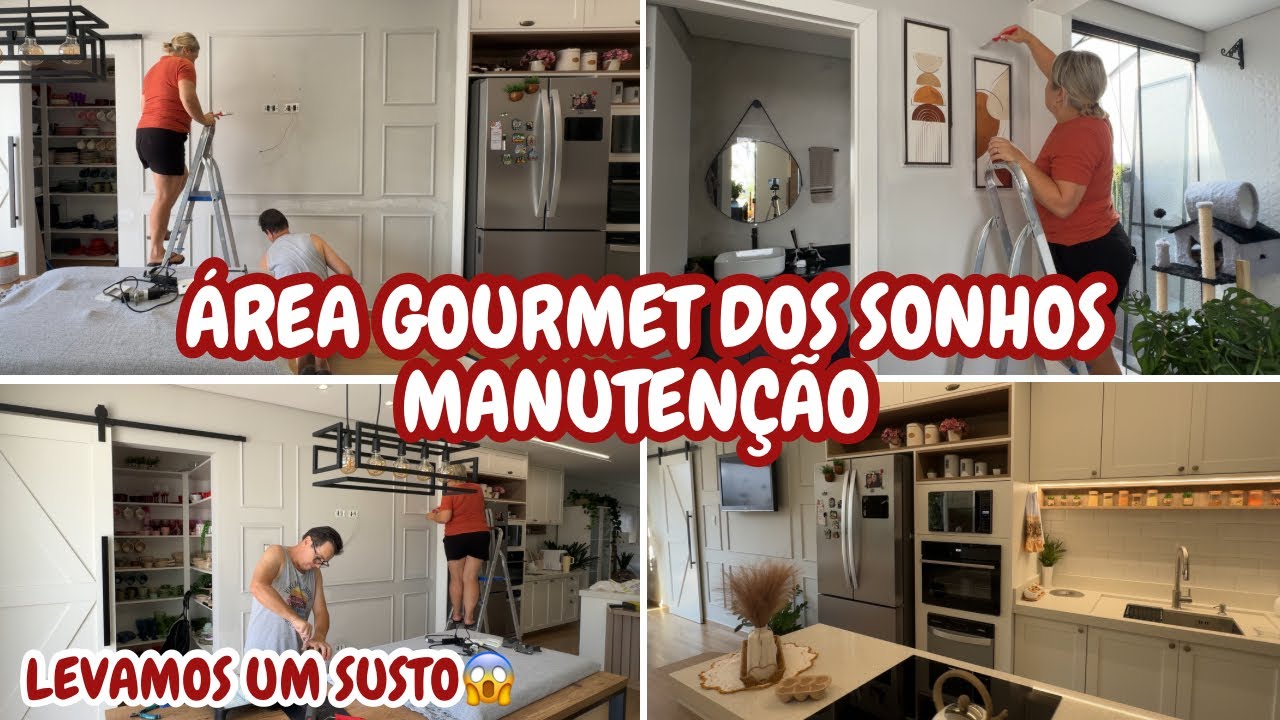 Área gourmet  integrada, Fizemos manutenção na pintura, levamos um susto… 