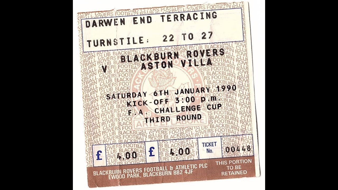 Blackburn Rovers 2 Aston Villa 2 - FA Cup 3rd Rd - 6th Jan 1990