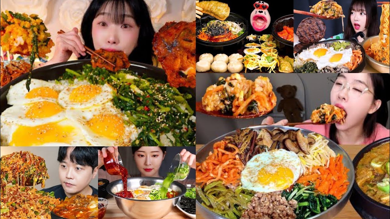 Bibimbap Korean Food Mukbang | ASMR 2x Speed Eating Show 