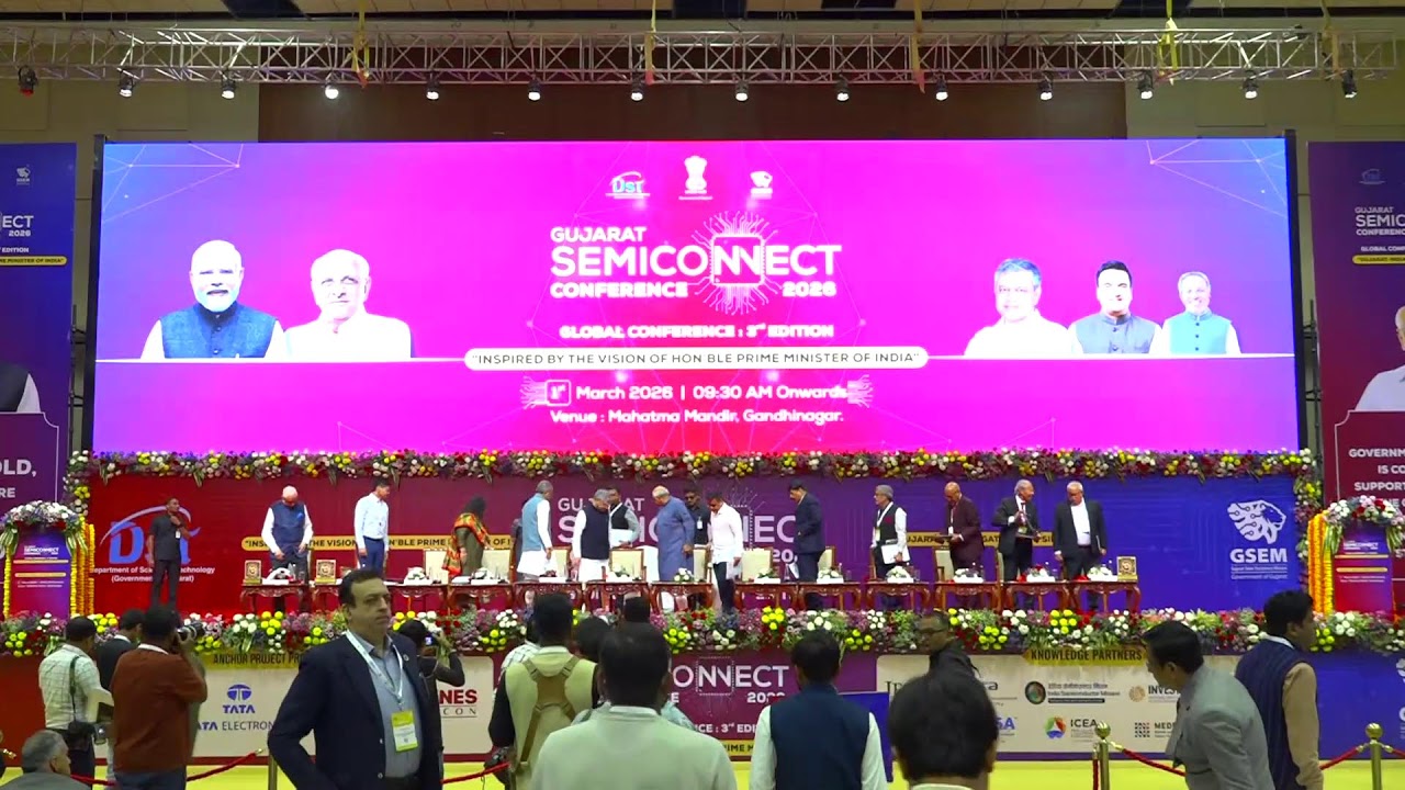 Inauguration of Gujarat Semiconnect Conference 2026 at Mahatma Mandir, Gandhinagar